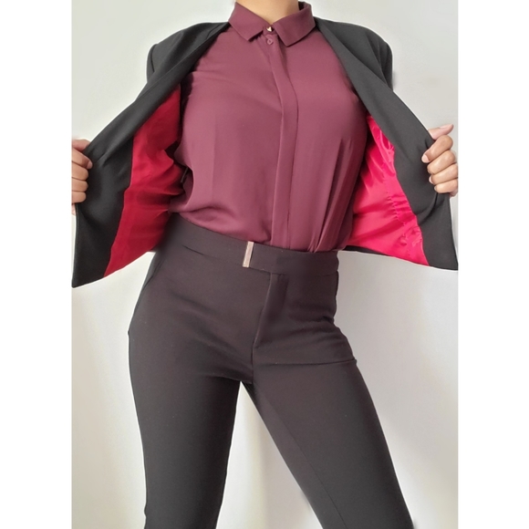 Black Blazer, red lining, Size S - Picture 6 of 10